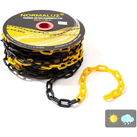 Normaluz RD80740 Kunststoffkette, 6 mm, schwarz, gelb, 25 m, 25 m