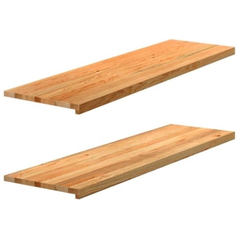 vidaXL Fensterbänke 2 Stk. Hellbraun 140x40x2 cm Massivholz Eiche, Fensterbrett, Holz Treppenstufe, Holz Fensterbrett, Fensterbank Eichenholz