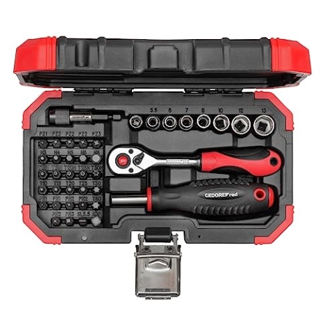 GEDORE red Bit-Satz 1/4 Zoll 40-teilig (PH, PZ, TX, TH, IN, SL), inkl. Schnellwechseladapter