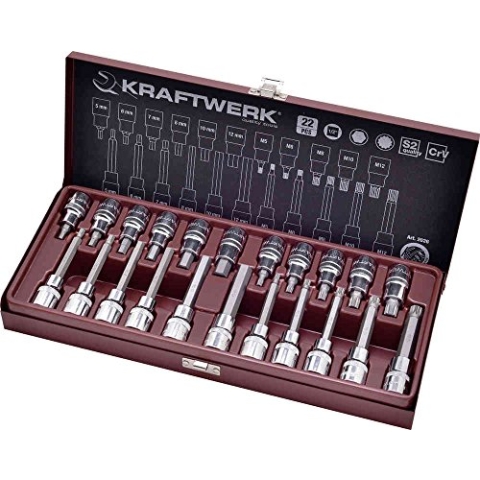 Kraftwerk 22-t. Innensechskant XZN-Bit-Stecknuss-Satz