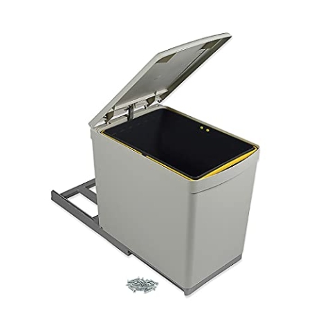 EMUCA 8906621 Abfalleimer mit Schieber, 16 l