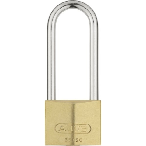 ABUS Vorhängeschloss Messing 85/50HB80 gl.-1672 - gleichschließend und mit hohem Bügel - für Kellertüren, Schuppen u. v. m. - wetterfest - gehärteter Stahlbügel - ABUS-Sicherheitslevel 7