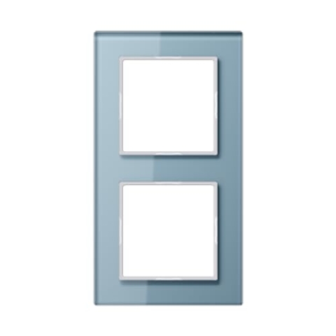 Jung AC 582 GL BLGR Rahmen Glas 2fach Serie A creation blauGrau