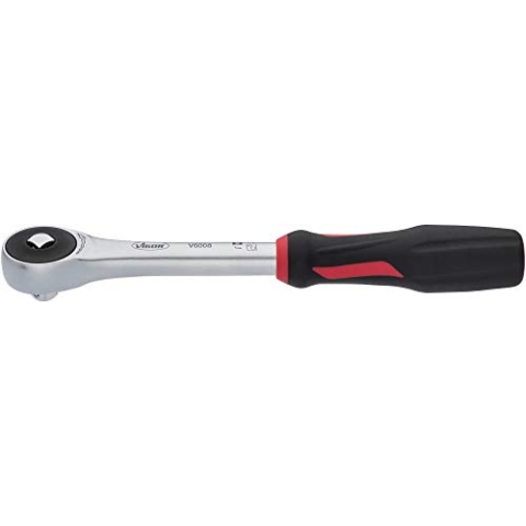 VIGOR 360° Drehgriff-Umschaltknarre (Vierkant massiv 10 mm (3/8 Zoll) ∙ Gesamtlänge: 237 mm) V6008