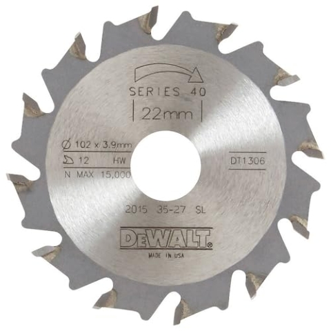 Dewalt Nutfräser HM (102/22/4 mm, 12 Zähne, für den Einsatz in Lamellendübelfräsen) DT1306-QZ