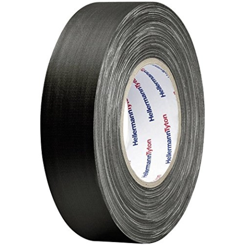 HELLERMANN TYTON HTAPE-TEX-50x50 Innen & Außen 50m Baumwolle, Polyethylen Schwarz Klebeband