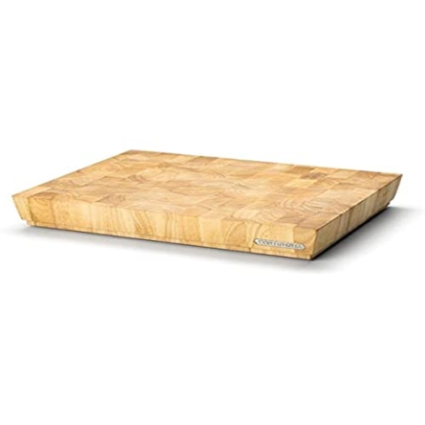 Continenta Profi Hackblock aus hochwertigem Gummibaum Stirnholz, massive Holzwürfel einzeln verleimt, Profi Qualität Schneidebrett, 48 x 36 x 7,3 cm