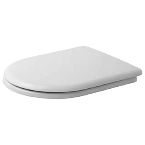 Duravit WC-Sitz passend zu Starck 2, Happy D. und Darling, Toilettendeckel aus Urea-Duroplast, Klodeckel mit Edelstahl Scharnieren, Weiß, 66910000