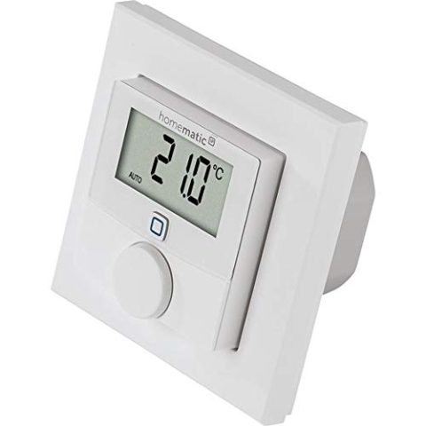 Homematic IP Smart Home Wandthermostat mit Schaltausgang – für Markenschalter, 24V, Thermostat für Fußbodenheizung mit/ohne App, Alexa, Google Assistant, Temperaturmessung, Energie sparen, 150697A0