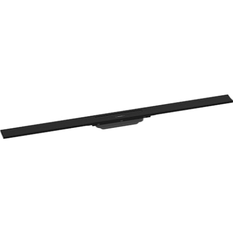 hansgrohe Fertigset Duschrinne RainDrain Flex, Abflussrinne 1000mm, Bodenablauf Dusche kürzbar, Mattschwarz
