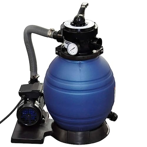 vidaXL Sandfilteranlage Pool mit Pumpe. 400W 11000L/h, Sandfilter Filterkessel, für Schwimmbecken, Blau, Sandfilterpumpe Poolfilter