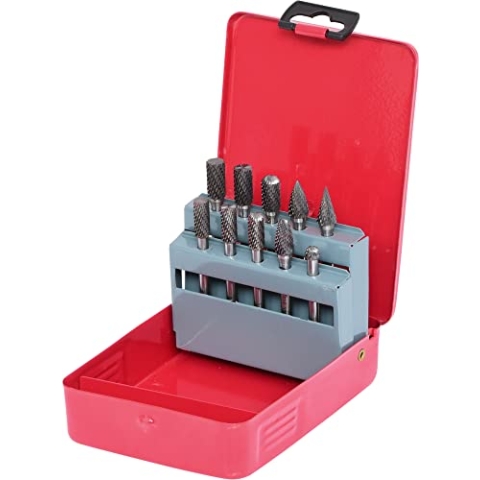 KS Tools 515.3210 HM Frässtift-Satz, Stahlblechkassette, 10-tlg.