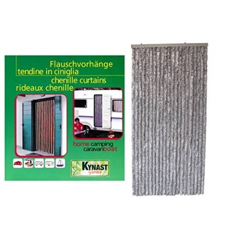Unbekannt Flauschvorhang 90 x 200 cm Chenille Türvorhang grau Vorhang