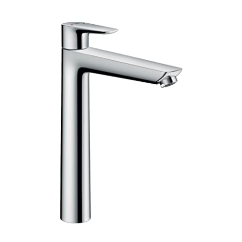 hansgrohe Talis E - Waschtischarmatur ohne Ablauf, Wasserhahn Bad mit Auslauf Höhe 240 mm, Mischbatterie Waschbecken wassersparend (EcoSmart), Chrom