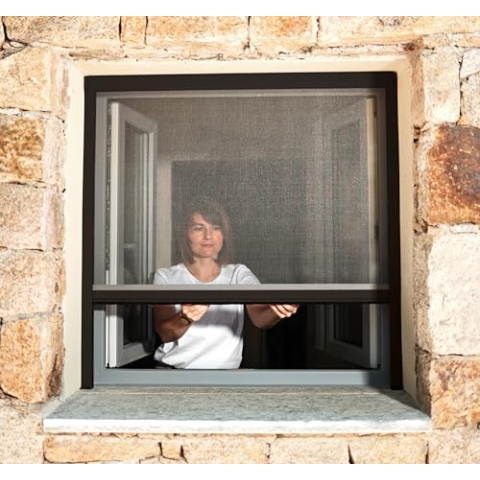 Insektenschutzrollo für Fenster & Türen, Aluminium – Luxus (Schwarz RAL 9011, L 1250 x H 1600 mm)