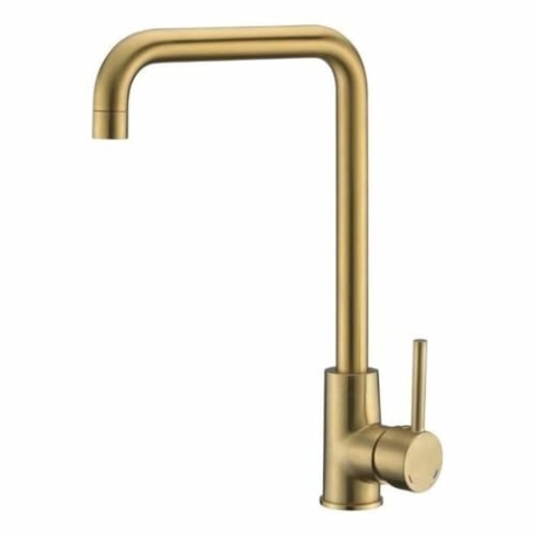 Rousseau Sanitaire 4060527 Kilo Mischbatterie, für Waschbecken, gebürstetes Messing