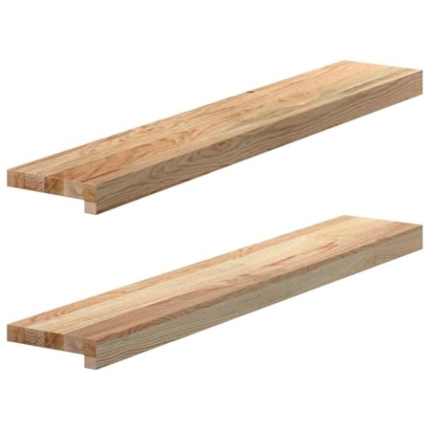vidaXL Fensterbänke 2 Stk. Unbehandelt 90x15x2 cm Massivholz Eiche, Fensterbrett, Holz Treppenstufe, Holz Fensterbrett, Fensterbank Eichenholz
