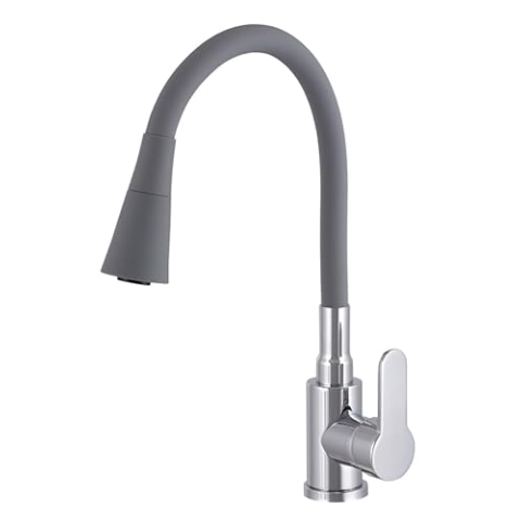 Granitan ® Flexo Küchenarmatur, Spültischarmatur mit 360° drehbarem Auslauf Badarmatur, Hochdruck-Küchenarmatur, Keramikkopf, Armaturenset für Bad, Küche, Restaurant, Hotel