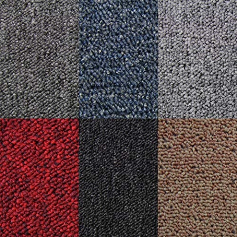 20 Stück Teppichfliesen Bodenfliesen Teppich Teppichplatten selbstliegend 50 x 50 cm 5 m² in Rot