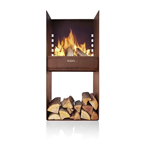 EVA SOLO | FireSpot Grill | Hoher, skulpturaler Grill aus Cortenstahl mit integriertem Schutz vor starkem Wind | Grill-Konzept
