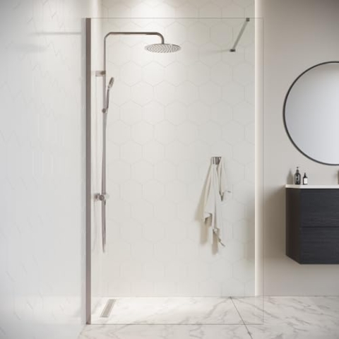 Duschwand Florida 100 x 200cm Glas Duschabtrennung Chrom - Walk-In Dusche Nano Duschtrennwand