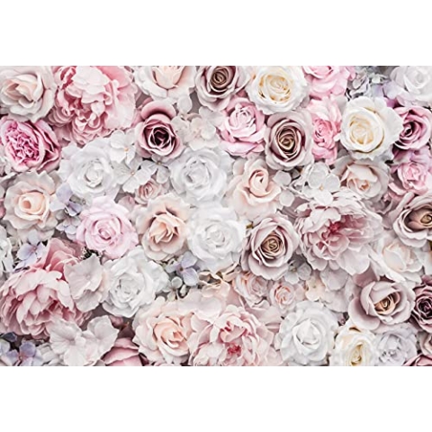 Fototapete Blumen Pfingstrose Rosa Rosen Romantisch 312x219 cm - inkl. Kleister - für Wohnzimmer Schlafzimmer Flur Vlies Tapete Wandtapete Vliestapete Motivtapeten Montagefertig