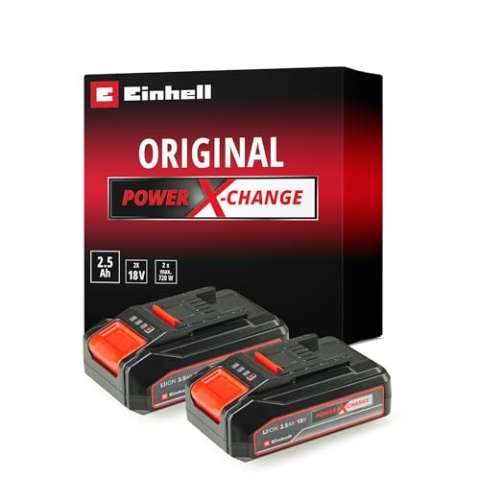 Original Einhell Akku PXC-Twinpack 2,5 Ah Power X-Change (Li-Ion, 18 V, 2 St. 2,5 Ah-Akkus, universell für alle PXC-Geräte, proaktives Batteriemanagement, angepasste Ladezyklen)