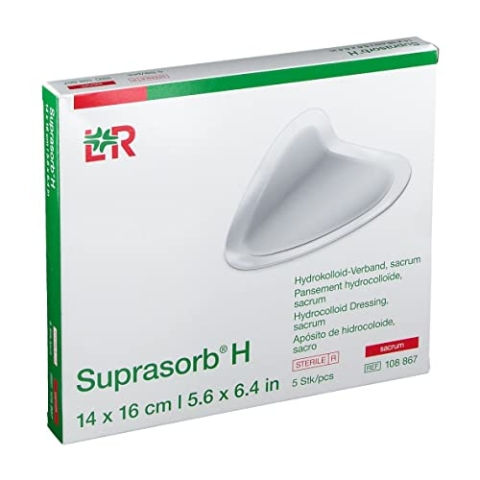 Lohmann-Rauscher 108867 Suprasorb H sakrum Hydrokolloid-Verband, 14cm x 16cm, 5 Stück