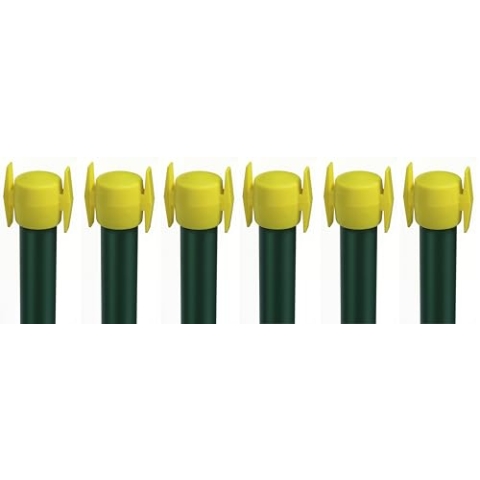 Alberts 854485 Wäschepfahl mit Kreuzkopf | Stahl roh, zinkphosphatiert grün kunststoffbeschichtet RAL 6005 | 2000 mm | 6er Set