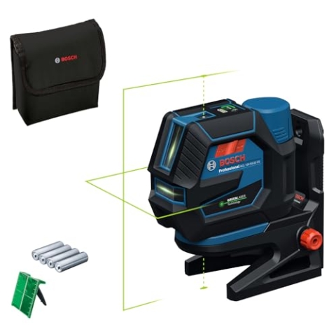 Bosch Professional Kombilaser GCL 12V-50-22 CG (Arbeitsbereich von bis zu 50 m mit Empfänger, Dual Power Source, Levelling Remote App, Halterung RM 20, Batterieadapter, 4 x 1,5V LR6 (AA), Tasche)