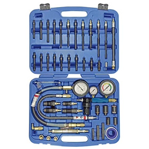 SW-Stahl 26119L Kompressions- und Druckverlusttester, 45-teilig I Kompressionsprüfer universal I Druckverlusttester Auto I Kompressionsmessgerät Diesel Adapter I Zylinder-Kompressionsprüfer
