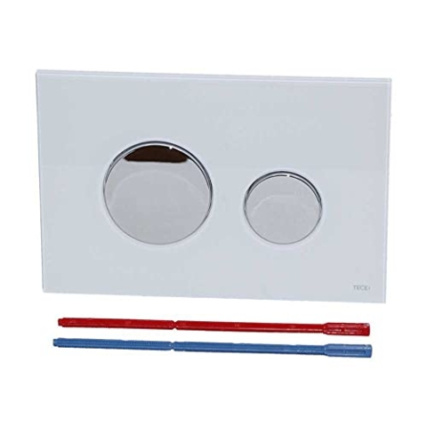 TECE Loop WC Betätigungsplatte Glas weiß,Tasten Chrom glänzend 9240660