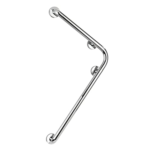 WENKO Wandhaltegriff Secura 78 x 55,5 cm Chrom - Bad-Sicherheitsgriff für Badewanne oder WC mit 90°-Winkel, Aluminium, 78 x 55.5 x 8.2 cm, Chrom