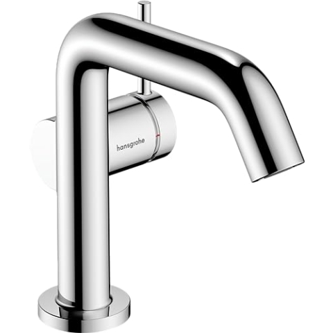 hansgrohe Tecturis S Fine - Waschtischarmatur ohne Ablauf, energiesparend (CoolStart), Wasserhahn Bad mit Auslauf Höhe 110mm, Mischbatterie Waschbecken wassersparend (EcoSmart+), Chrom