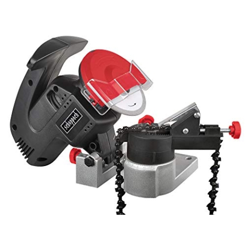 Scheppach Kettenschärfer KS1200 | 200W Leistung | Schleifscheibe- Ø 100mm | Bohrungs- Ø 10mm | großer Funkschutz | kompakte Bauweis | robustes Gehäuse | einfach transportierbar)