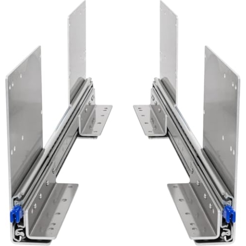 BRASOM Auszugsschienen - Schubladenschienen 2000mm, 250kg, 80 inch, mit hohe Bodenmontage und Schubladenhalterungen, Heavy Duty, Lock in/aus Schubladen Schienensystem, Kugellager, links und rechts