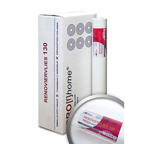 Profhome Renoviervlies 130 g Malervlies glattes Vlies rissüberbrückende Vliestapete weiß 112,50 qm 1 Kart. 6 Rollen FSC® MIX CREDIT Nr. TSUD-COC-001718-KR