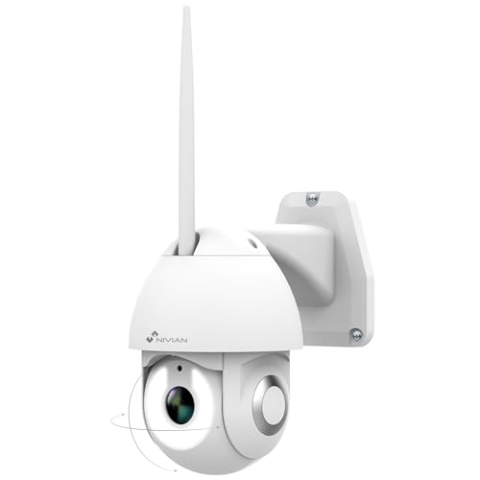NIVIAN PTZ überwachungskamera, Kamera WiFi 2K SUPER HD | Nachtsicht | Bewegungserkennung und Autotracking | kompatibel mit Alexa und Google Home, App TUYA (0S2, PTZ-Kamera Außenbereich)