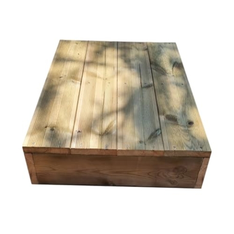 Stufenleiter aus Holz für die Erstellung Ihrer Treppe oder Gartentreppe durch Stapeln – Vinuovo – 4 Bretter B 80 cm H 17 cm