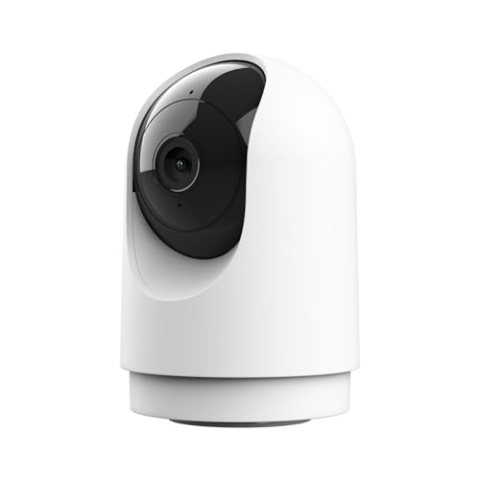 Trust IPCAM-2700 WLAN Kamera 360°, Überwachungskamera Innen mit Nachtsicht, Eingebaute Sirene/Mikrofon, Personenerkennung, Innenkamera mit App-Kontrolle, Smart Home Videoüberwachung, Weiß