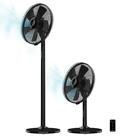 Cecotec Stand- und Tischventilator EnergySilence 555 2in1 Smart XL, 55 W, 40 cm Durchmesser, 5 Klingen, Kupfermotor, Fernbedienung, 3 Modi und 3 Geschwindigkeiten, 7-Stunden-Timer und Oszillation