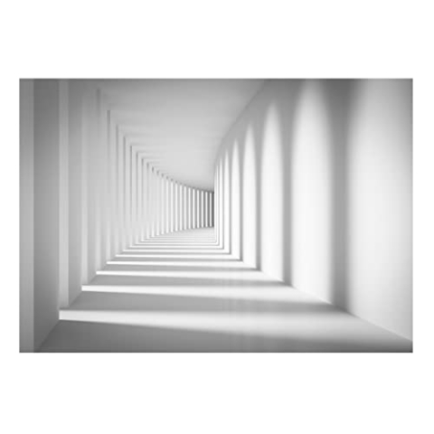WallArena - Vlies Fototapete Tunnel Moderne Illusion 368x254 cm - Fototapeten - Tapeten - für Wohnzimmer Schlafzimmer - Vliestapete Wandtapete Tapete 3D Effekt- inkl. Kleister