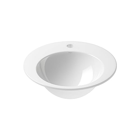 Alape˘ EB.K400H Einbaubecken, Waschbecken aus glasiertem Stahl in weiß mit antibakterieller Oberfläche, rund, Ø 40 cm, Höhe 11 cm, ohne Überlauf