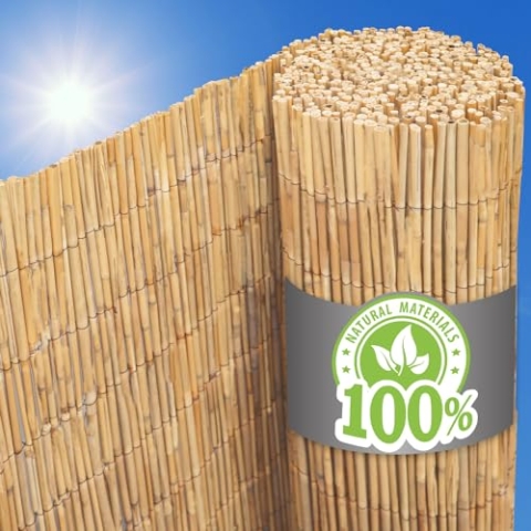 UrFence Deine Oase: 110x600 Balkon Sichtschutz Schilfrohrmatte - Blickdicht & Wetterfest - Sichtschutzzaun Garten Schilfmatten Terrasse Pergola Gartentor Sichtschutzmatte Gartensichtschutz Zaun Schilf
