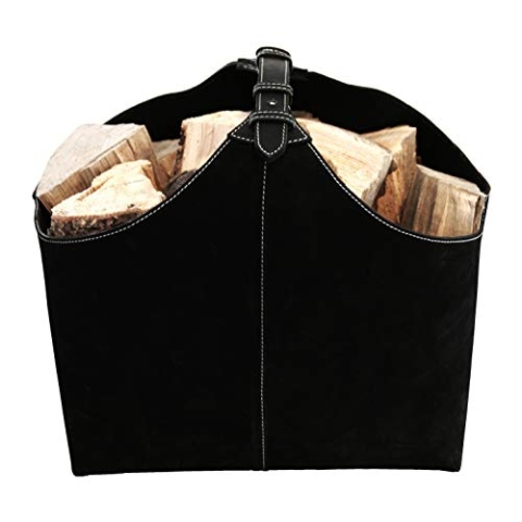 ØRSKOV - Holzkorb Lederkorb (LOG HOLDER) aus Wildleder bzw. Leder design by Jørgen Møller