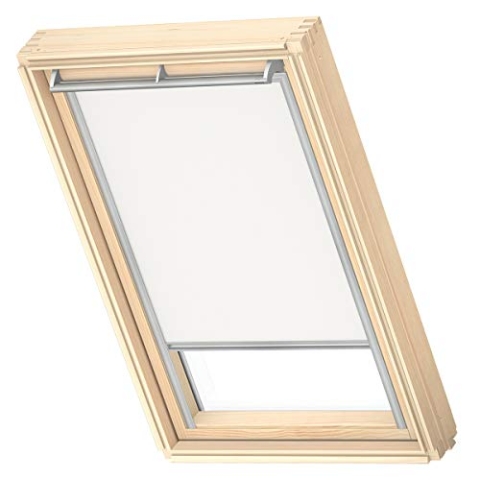 VELUX Original Dachfenster Verdunkelungsrollo, mit Grauer Führungsschiene, Weiß, für M04