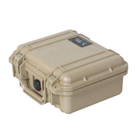 Peli 1200 Koffer für Kameras oder ähnliches empfindliches Equipment, IP67 Staub- und Wasserdicht, Mit Schaumstoffeinlage (anpassbar), Farbe: Sand/Desert Tan