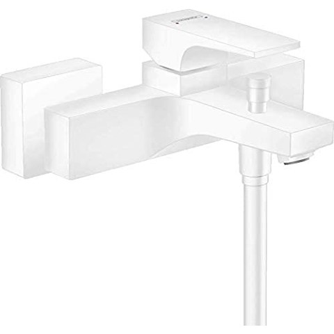 hansgrohe Wannenarmatur Metropol, Aufputz Einhebel-Wannenmischer, Mattweiß