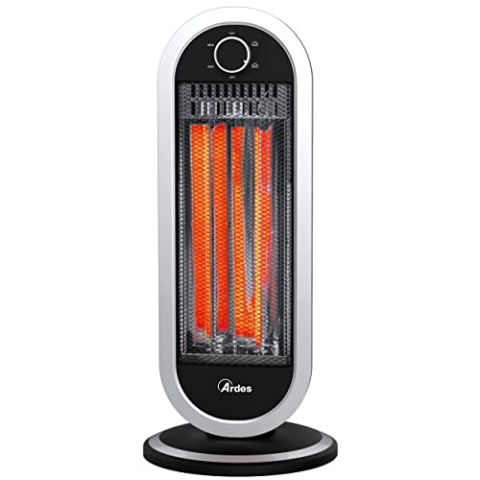 ARDES - AR4B01 Oszillierender Kohleheizer TIZZO 900W, Kohleheizer mit geringem Verbrauch, elektrischer Heizer 2 Leistungsstufen, ideal zum Heizen von Badezimmern
