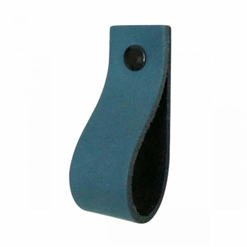 Handles and more - 8 x Ledergriffe für Möbel - Petrol - Größe S 15,8cm - inkl. 3 Schraubenfarben - Schrankgriffe Leder - Türgriffe Leder - Ledergriffe für Schuhschrank & Schublade - Lederschlaufen